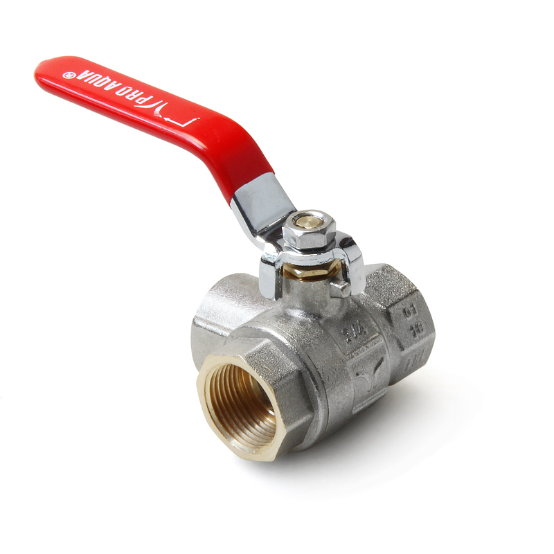 Кран шаровой полнопроходной трехходовой Uni-Fitt L-тип 3/4 ВР-ВР-ВР ручка рычаг 506428