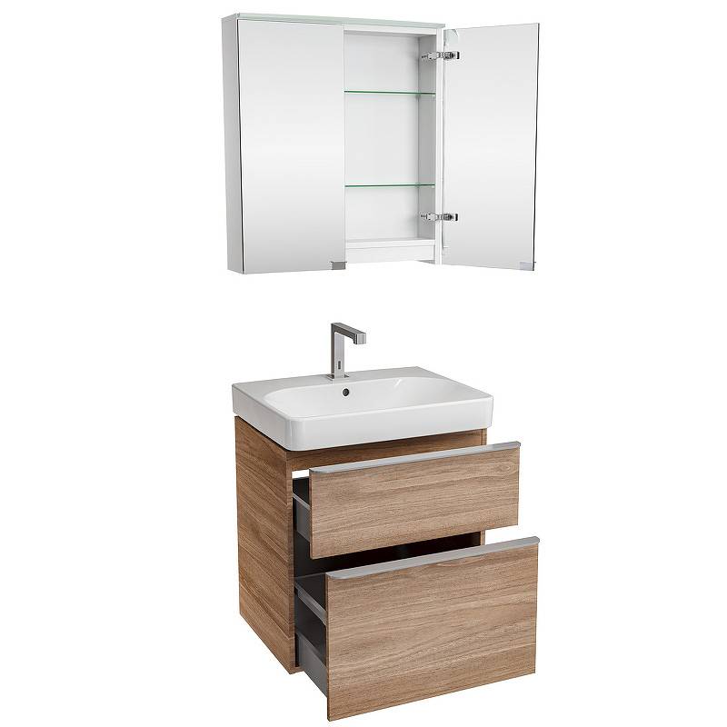 Комплект мебели для ванной Geberit Smyle Square 75 см темный орех 529.353.JR.7