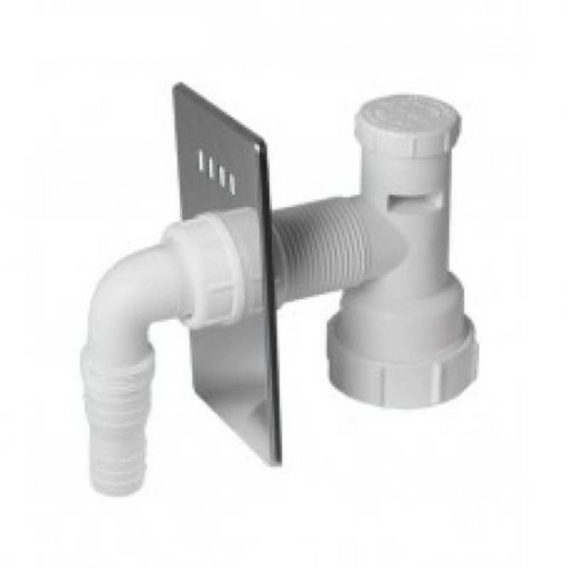 Адаптер для подключения слива быт. техники с вент. клапаном и хром. решеткой, выход 32 мм