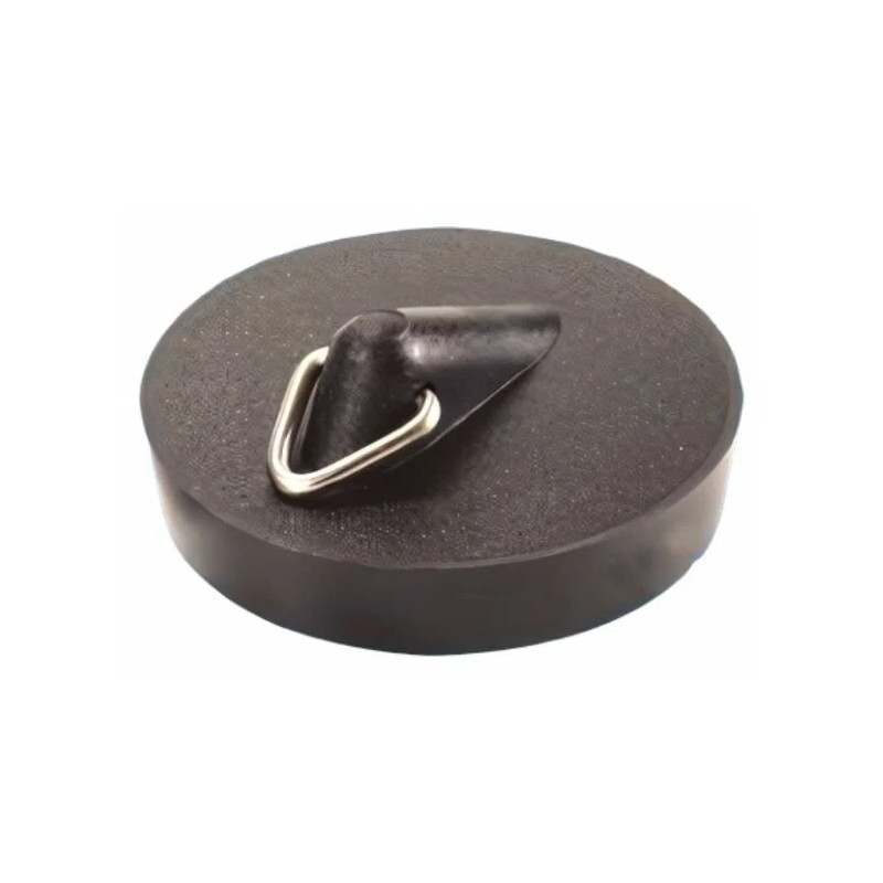 Пробка полимерная с треугольным держателем под цепочку и сливную решётку D60мм; цвет-чёрный