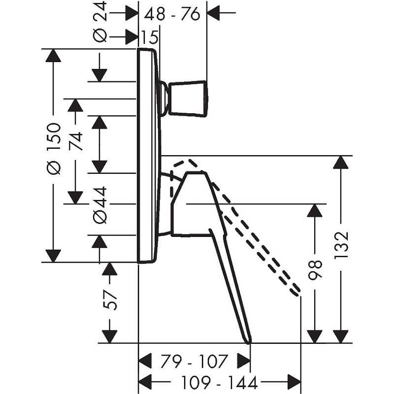 Смеситель для ванны Hansgrohe Novus Loop однорычажный скрытого монтажа хром 71345000
