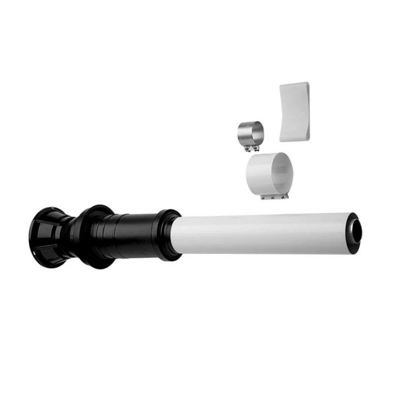 Наконечник вертикальный для коаксиальной трубы полипропиленовый, диам. 80/125 мм