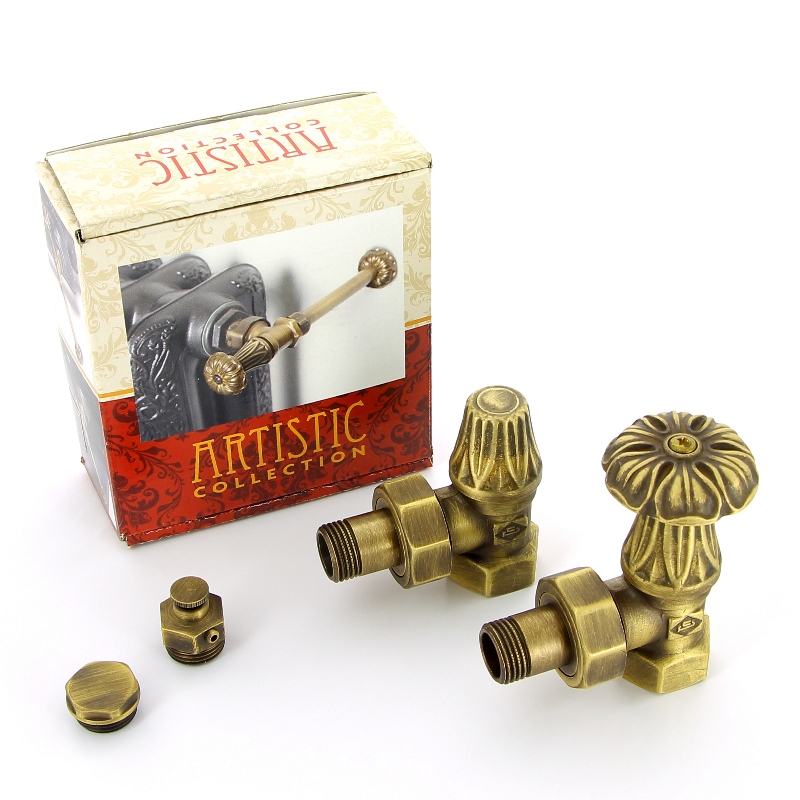 Комплект подключения угловой НВ 1/2 для радиатора, Artistic