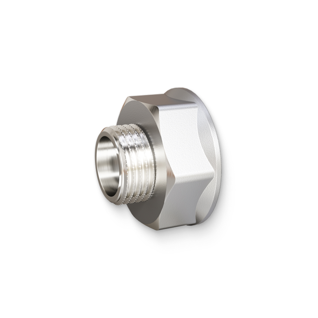 Переходник НВ 3/8 х 1/2 никелированный