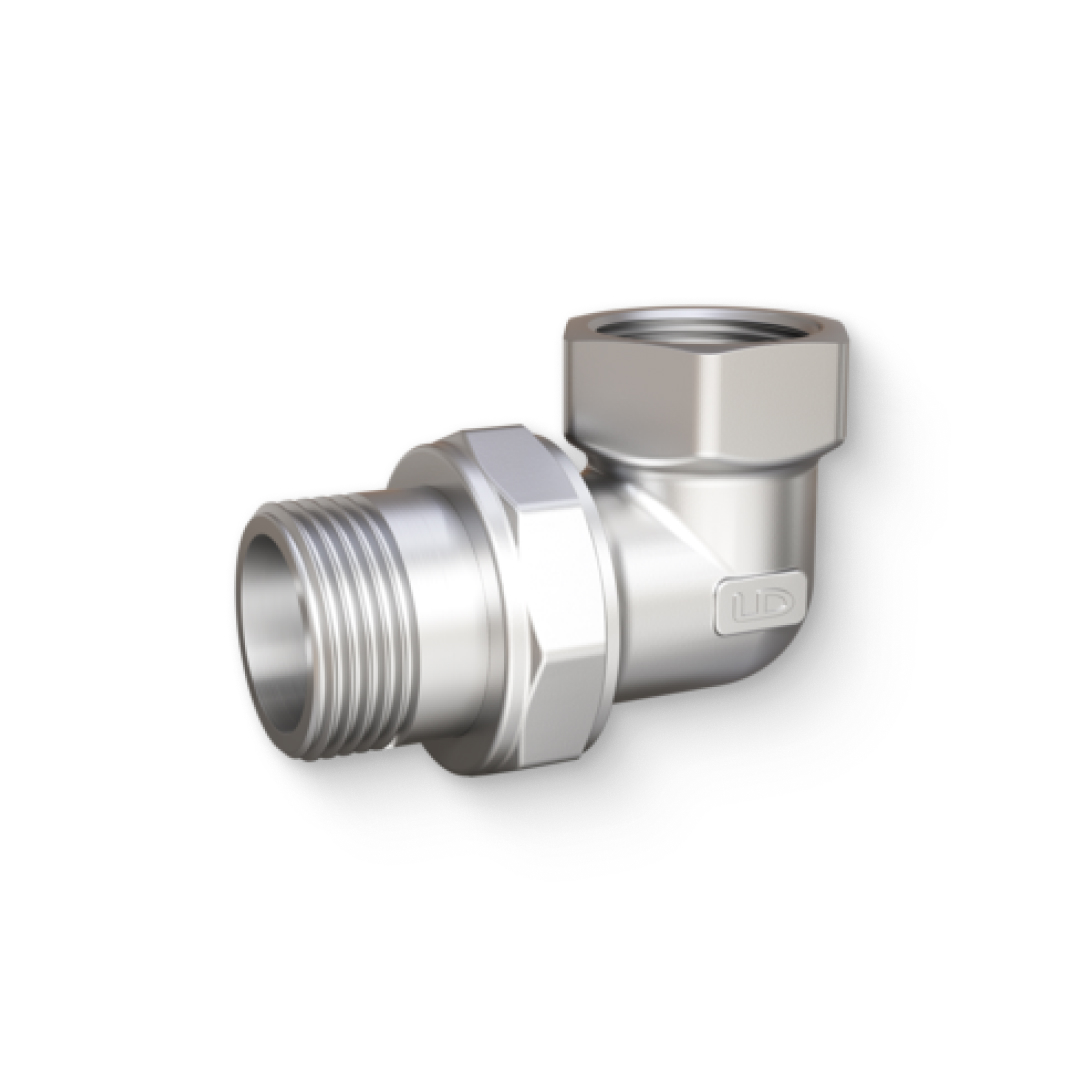 Разъемное соединение угловое LD НВ 1/2 дюйма с прокладкой O-Ring никелированное LD.67.534.15