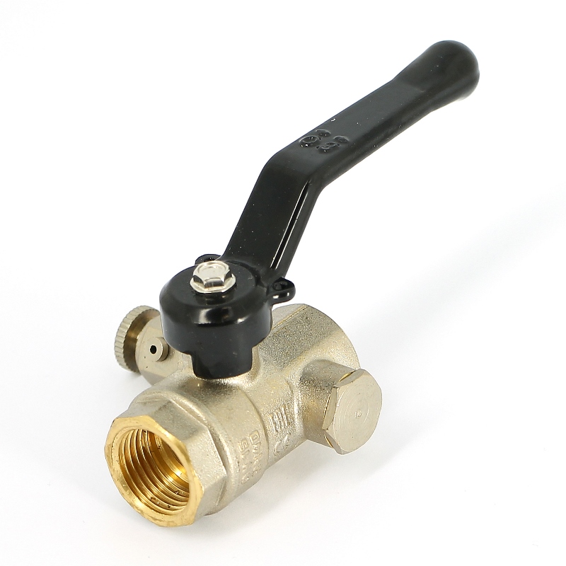 Кран ВВ 1/2 Pride с дренажным вентилем (заглушка 1/4), ручка