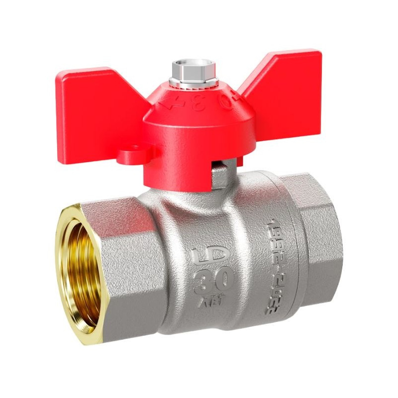 Кран шаровой Pride ВВ 1/2 47.15.В-В.Б латунь бабочка красная