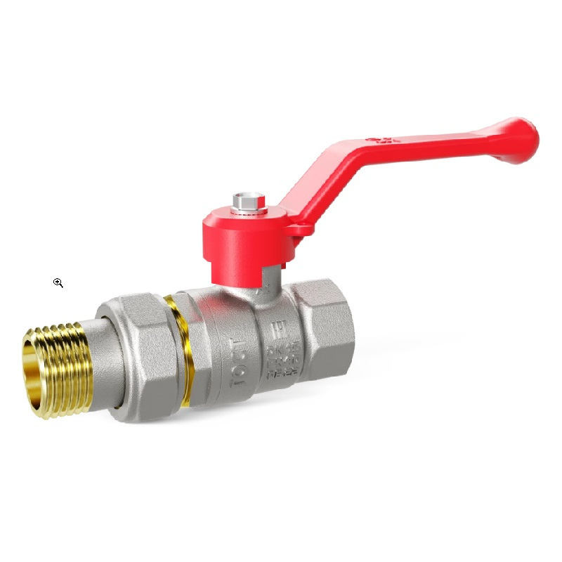 Кран шаровой Pride В 1.0 Американка 47.25.В-ГШ.Р латунь рычаг красный