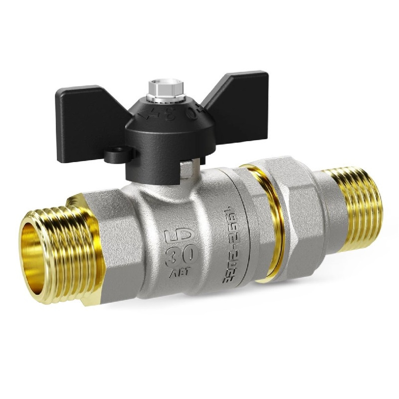 Кран шаровой Pride Н 3/4 Американка 47.20.Н-ГШ.Б латунь бабочка