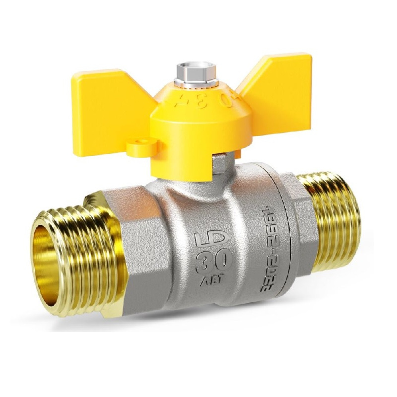 Кран шаровой Pride НН 1.0 47.25.Н-Н.Б GAS латунь бабочка