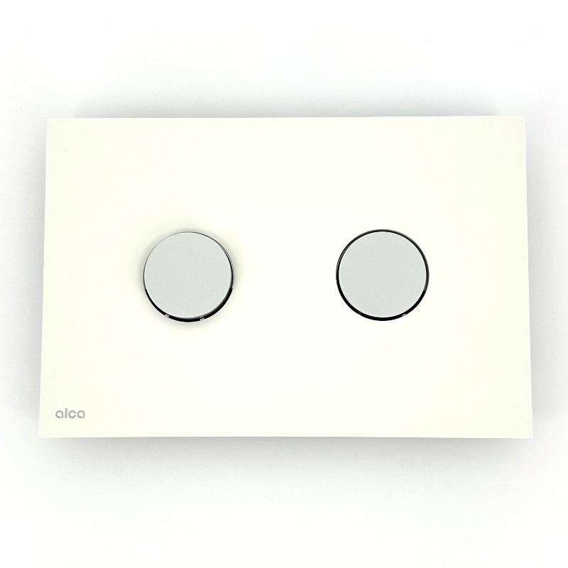 Кнопка смыва Alcaplast Dot.Dot, белый матовый/хром матовый