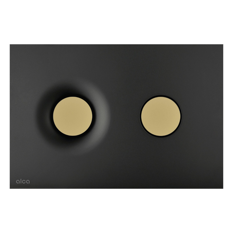 Кнопка смыва Alcaplast Dot.Dot, чёрный матовый/золото матовый