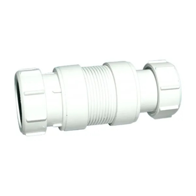 Труба гофрированная раздвижная Ани Пласт 50 мм вход/выход компрессионный 32/40 мм 130-180 мм K136