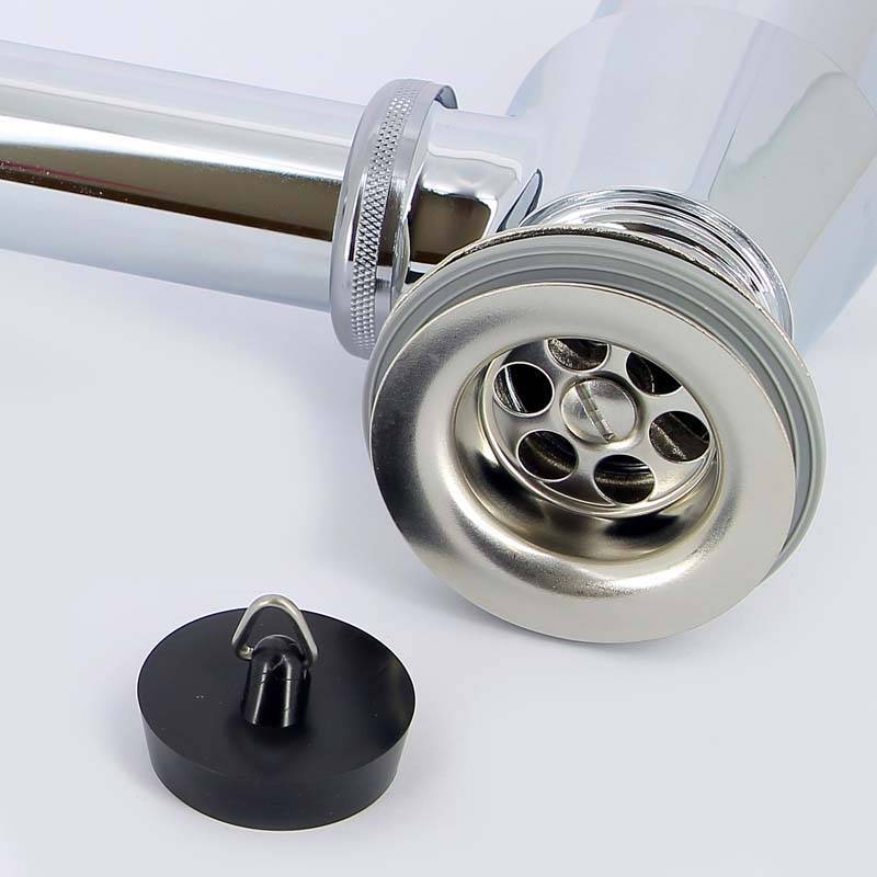 Сифон бутылочный Viega 5753 1 1/4х32 мм с горизонтальным отводом и пробкой хромированный 366681