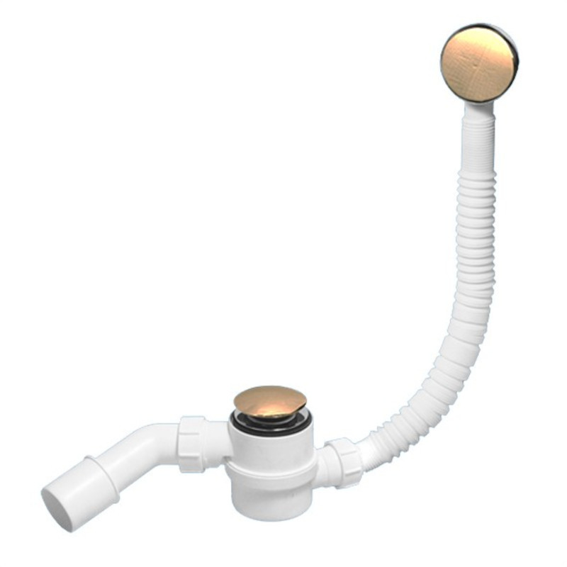 Слив-перелив L=330-700 х 34 мм с раздв. перел., 70 мм слив, выход 40/50 мм, античная бронза