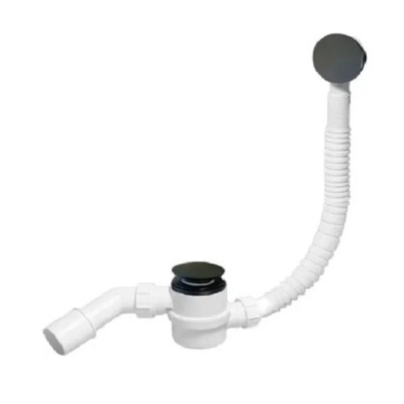 Слив-перелив L=330-700 х 34 мм с раздв. перел., 70 мм слив, выход 40/50 мм, сатиновый  никель