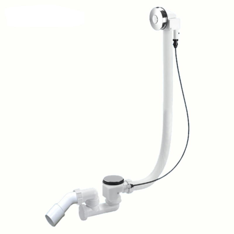 Сифон для ванн/поддонов с выпуском и переливом (L700ммxD34мм нажимное управление, D70мм нержавейка с