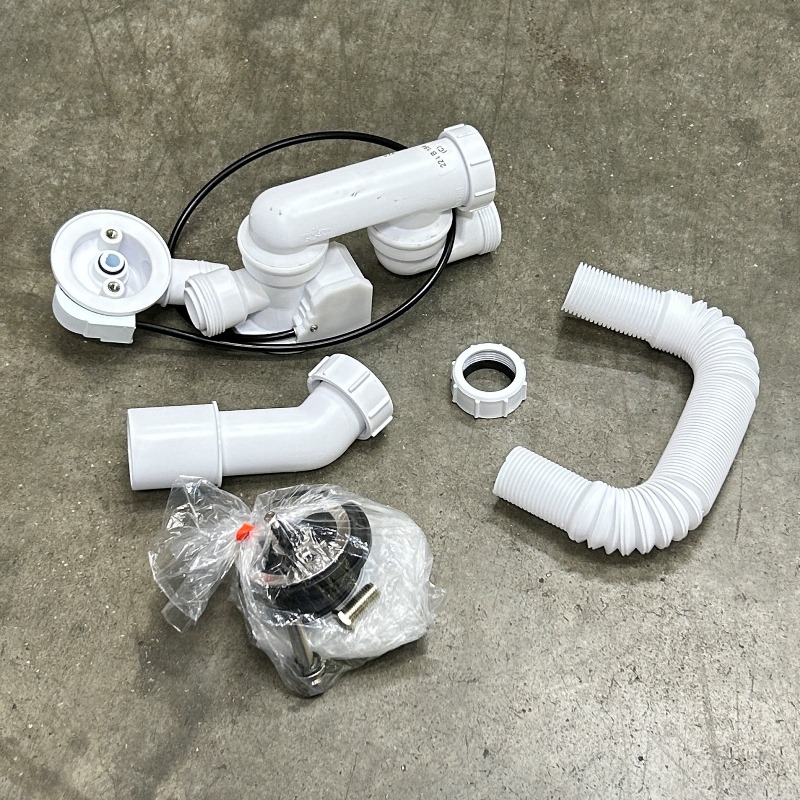 Слив-перелив L=380-700 х 34 мм метал. 70 мм слив, выход 40/50 мм, хром