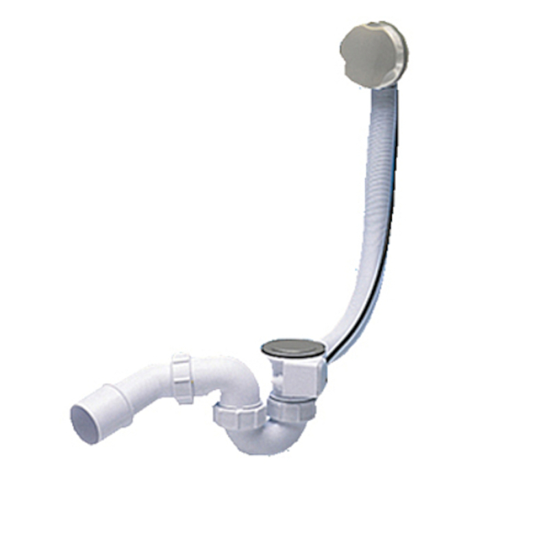 Слив-перелив McAlpine для ванны 1½' 'х 40 мм, L510 мм x 34 мм, выход 40/50 мм, пакет, сатиновый хром