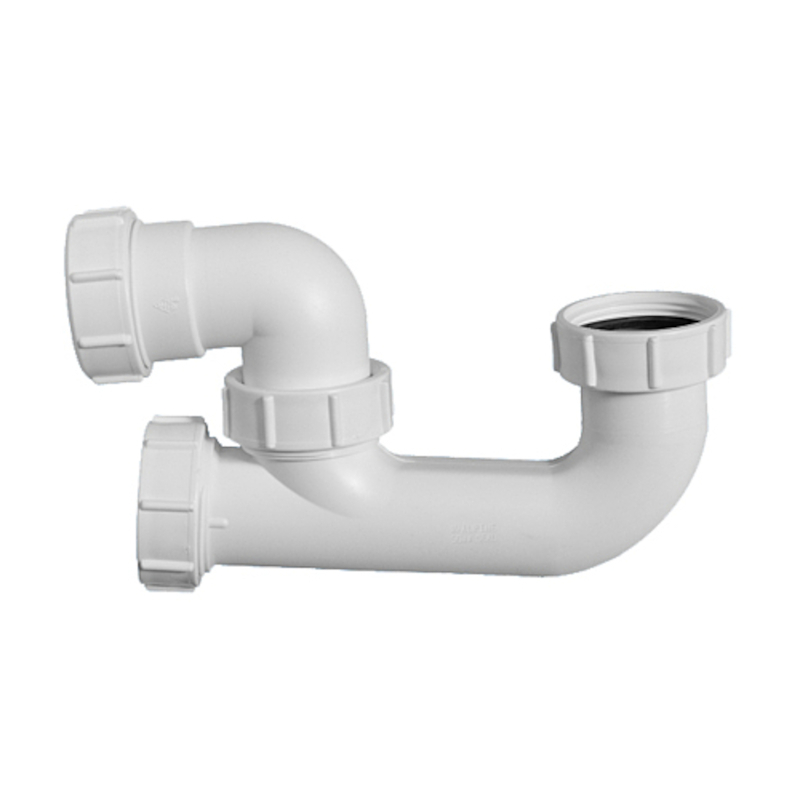 Сифон трубный Р-образный поворотный без выпуска ( 1 1/2х40мм, H75мм) с ревизией; выход компрессионн