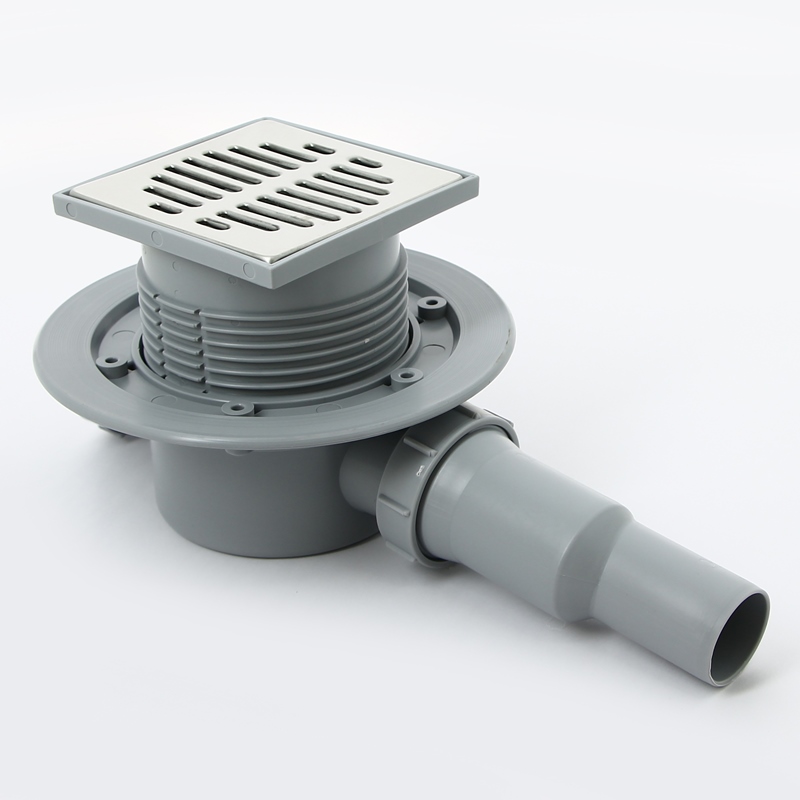 Трап 115 х 115 мм, сухой затвор H=87-145 мм, выход 50/40 мм