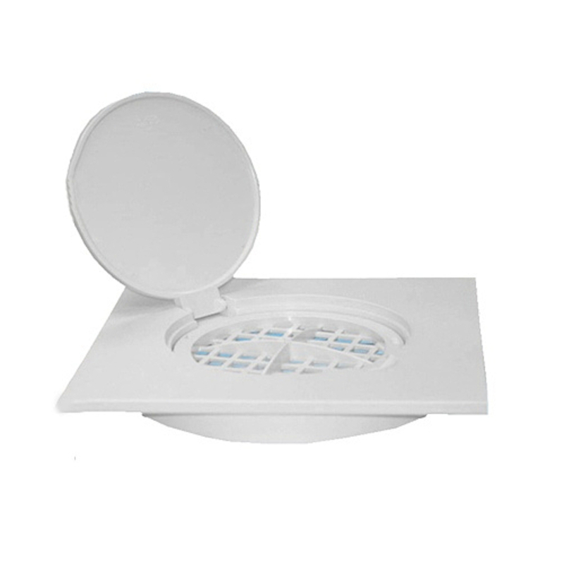 Насадка сливная (L200ммх200мм, пластик) с декоративной заглушкой и решёткой; цвет-белый. Для изделия