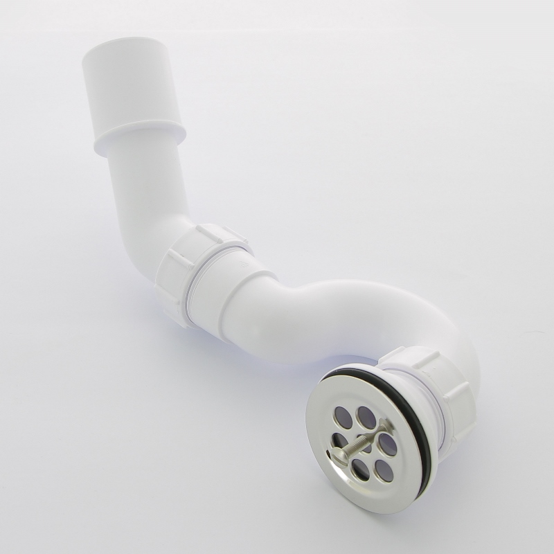 Сифон трубный P/S-образный 1 1/2 х 40 мм, 70 мм нерж. реш., высота 104 мм, выход 50/40 мм