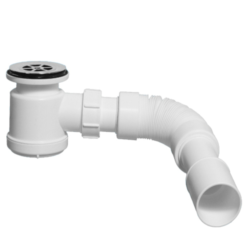 Сифон бутылочный для поддона с выпуском (H92мм; латунь выпуск/сливная решётка D70,h35мм/D45мм) и отв