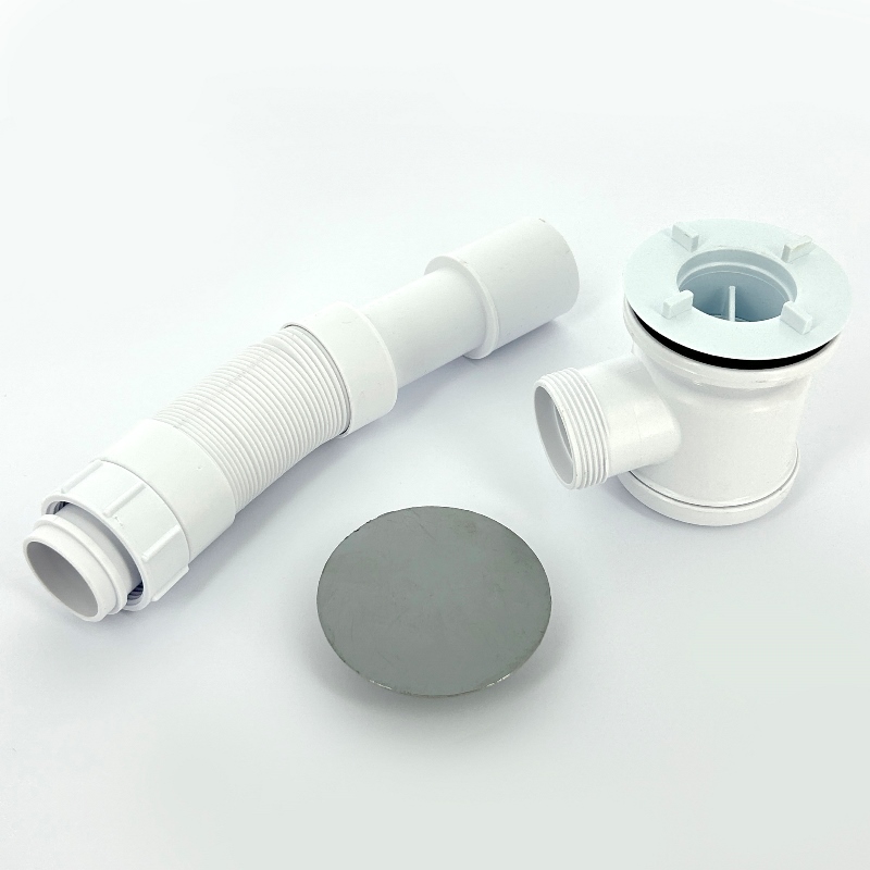 Сифон бутылочный для поддона слив 50-75 мм с пласт. вып, высота 92 мм, выход 40/50 мм, гофра, хром