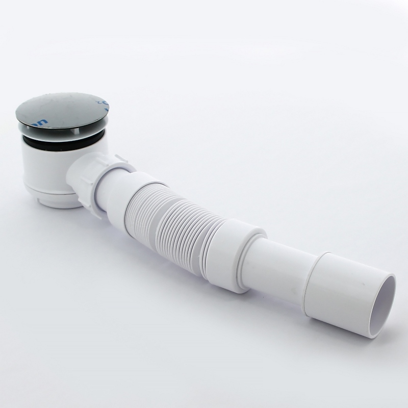 Сифон бутылочный для поддона 50-75 мм с вып., высота трапа 65 мм, выход 40/50 мм, хром