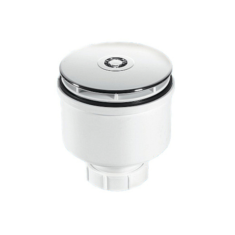 Сифон бутылочный для поддона с выпуском (H105мм; выпуск/латунь грибок-дизайн Мерседес D110,h40мм/D