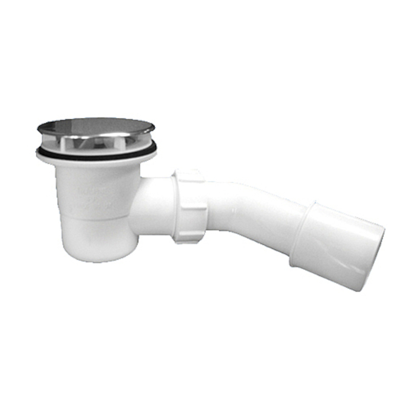 Сифон бутылочный для поддона с выпуском (H82мм; выпуск/нержавейка грибок D80мм,h32мм/D85мм); выход