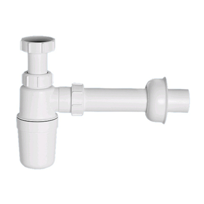 Сифон бутылочный 1 1/2 х 32 мм без выпуска, с отв. трубой 40 мм и отражателем, выход компрес 40 мм