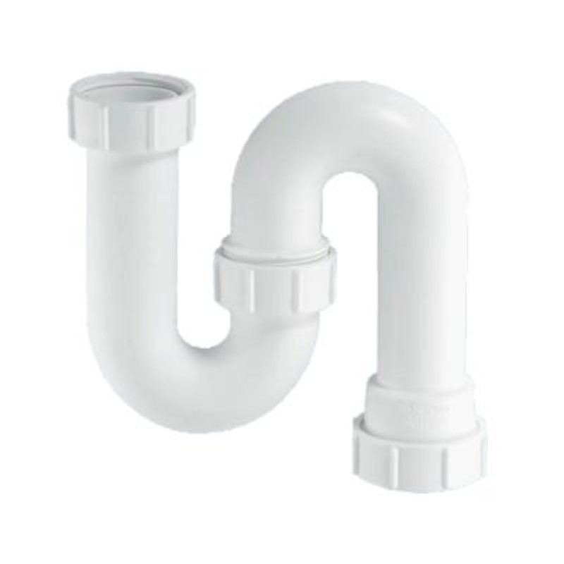 Сифон трубный S-образный 1 1/2 х 40 мм без выпуска, верт. Компрес. выход 40 мм