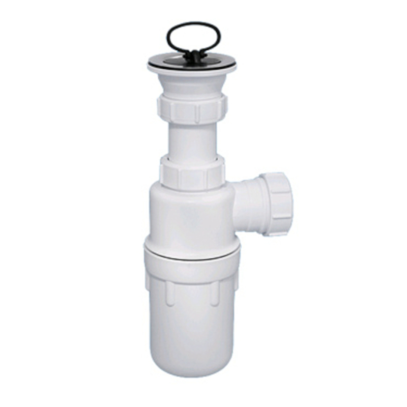 Сифон для раковины McAlpine MRSK13R (11/2 x 40 мм, с выпуском, пробкой и антисифоном, пластик)