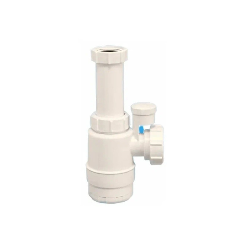 Сифон бутылочный без выпуска ( 1 1/2x40мм) с вентиляционным и обратным силиконовым клапанами; выход