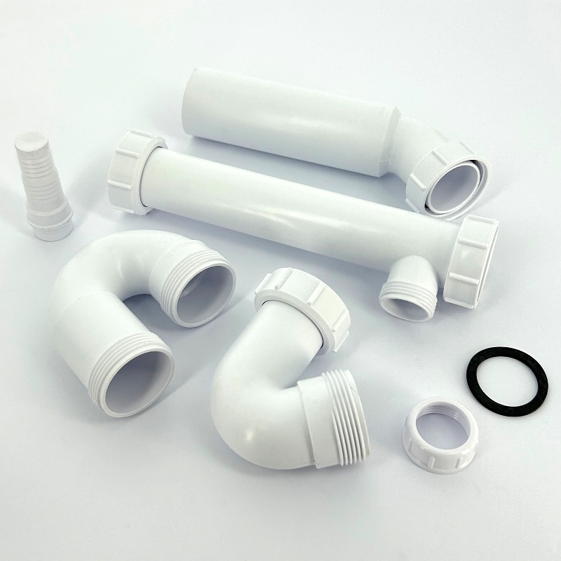 Сифон трубный S-образный 1 1/2 х 40 мм без вып. с прям. адапт. для слива быт.тех., выход 40/50 мм