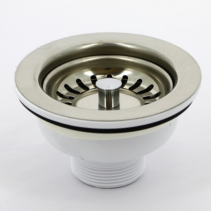 Выпуск 113 мм нерж. решетка с фильтр. пробкой, H=70 мм, выход 1 1/2, хром