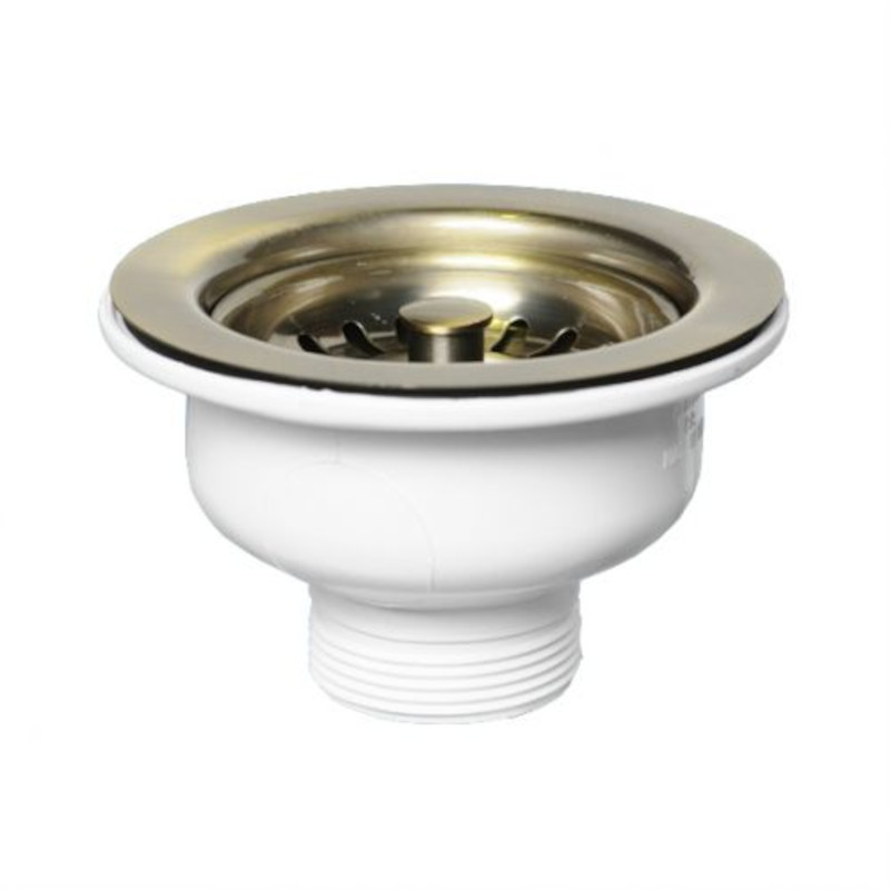 Выпуск 113 мм нерж. решетка с фильтр. пробкой, H=70 мм, выход 1 1/2, античная бронза