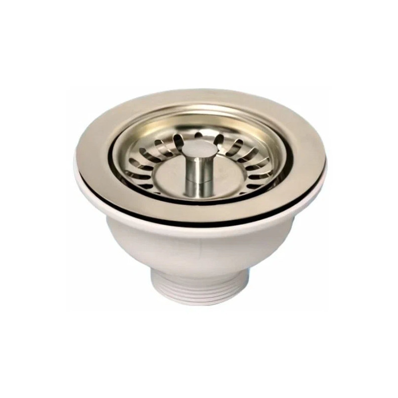 Выпуск (H68мм, D113мм полированная нержавейка сливная решётка) со съёмной фильтрующей решёткой-пробк