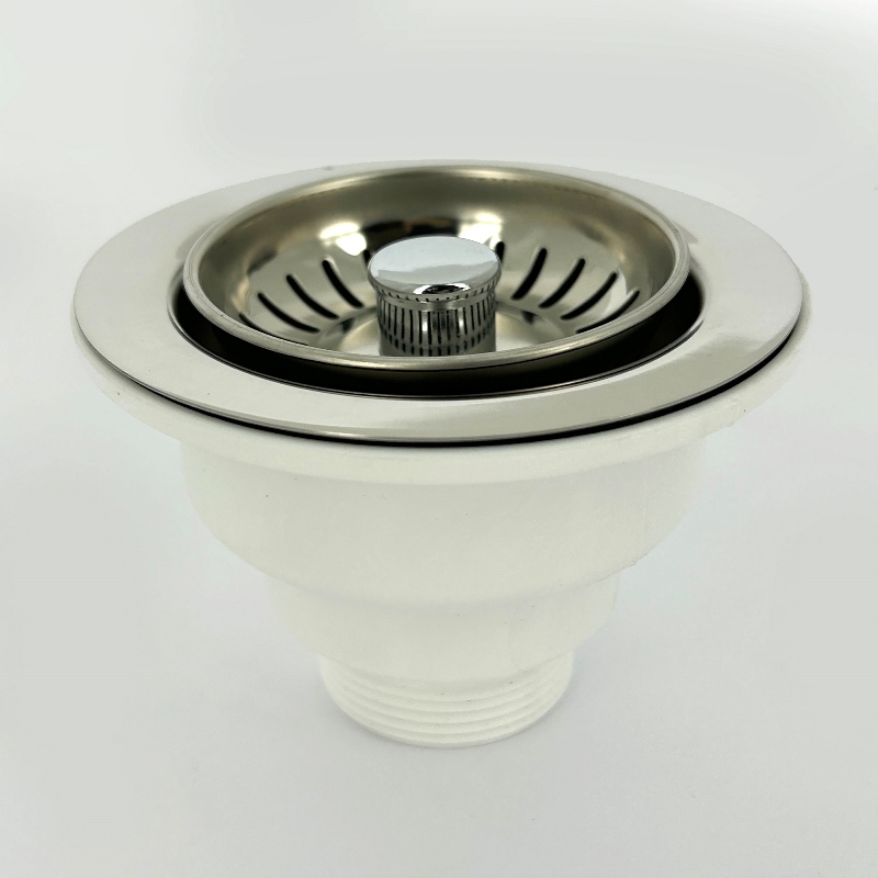 Выпуск 113 мм нерж. решетка с фильтр. пробкой, H=81,5 мм, выход 1 1/2, хром