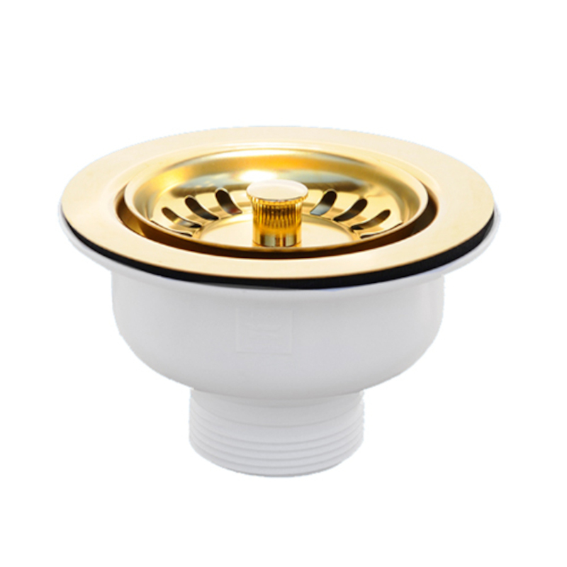 Выпуск (H70мм, D113мм полированная нержавейка сливная решётка) со съёмной фильтрующей решёткой-пробк