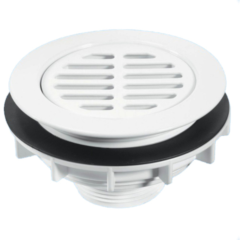 Выпуск (H62мм, D113, сливная решётка D75мм) с фильтрующей сеткой и контргайкой; выход 2«папа»; цвет