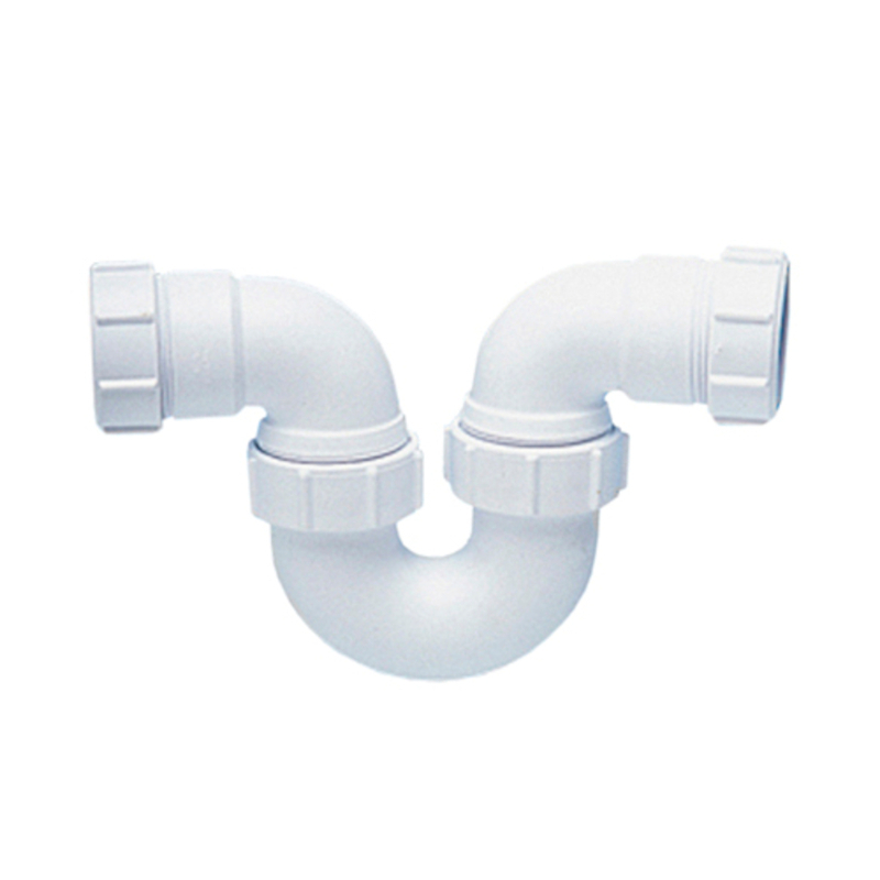 Сифон трубный Р-образный, проходной (32ммх32мм); вход/выход компрессионный горизонтальный Ду=32мм