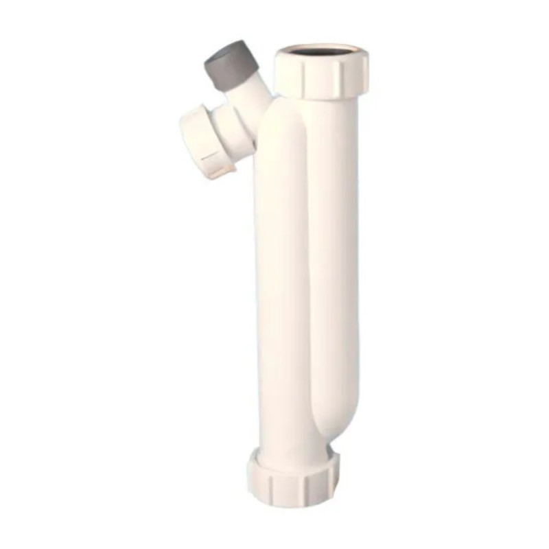 Сифон трубный S-образный без выпуска для слива конденсата с дополнительным отводом Ду=17мм; высота г