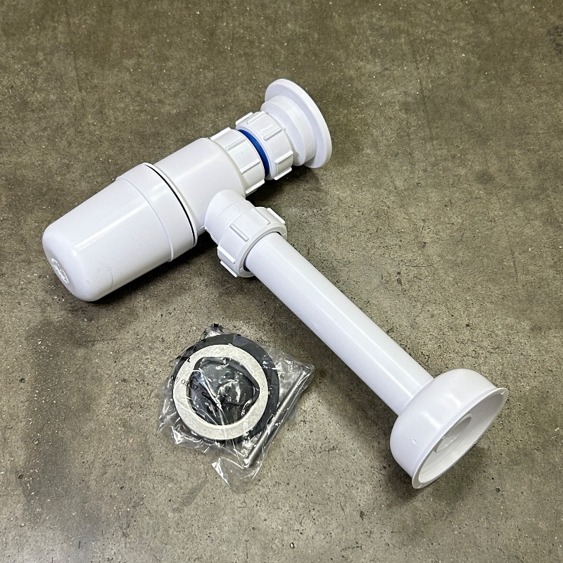 Сифон бутылочный 1 1/4 х 32 мм с выпуском 60 мм нерж. решетка, проба, выход 32 мм компрес.