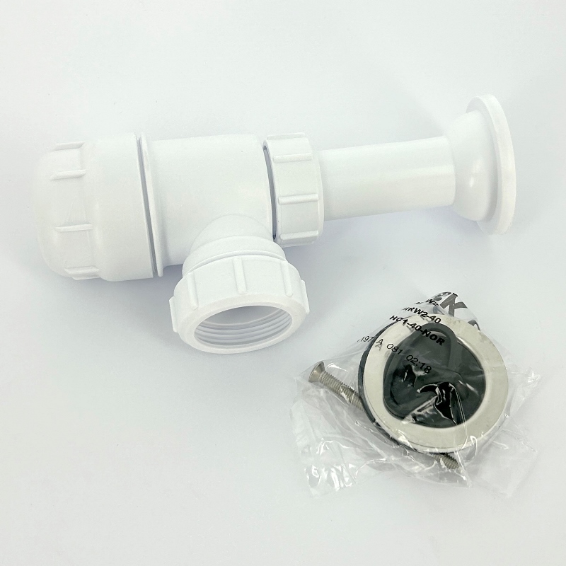 Сифон бутылочный 1 1/2 x 40 мм с вып. 60 мм и пробкой, выход 40 мм компрес.