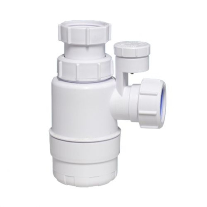 Сифон бутылочный (1 1/4'x32мм) без выпуска с вентиляционным и силиконовым клапанами; выход компресс