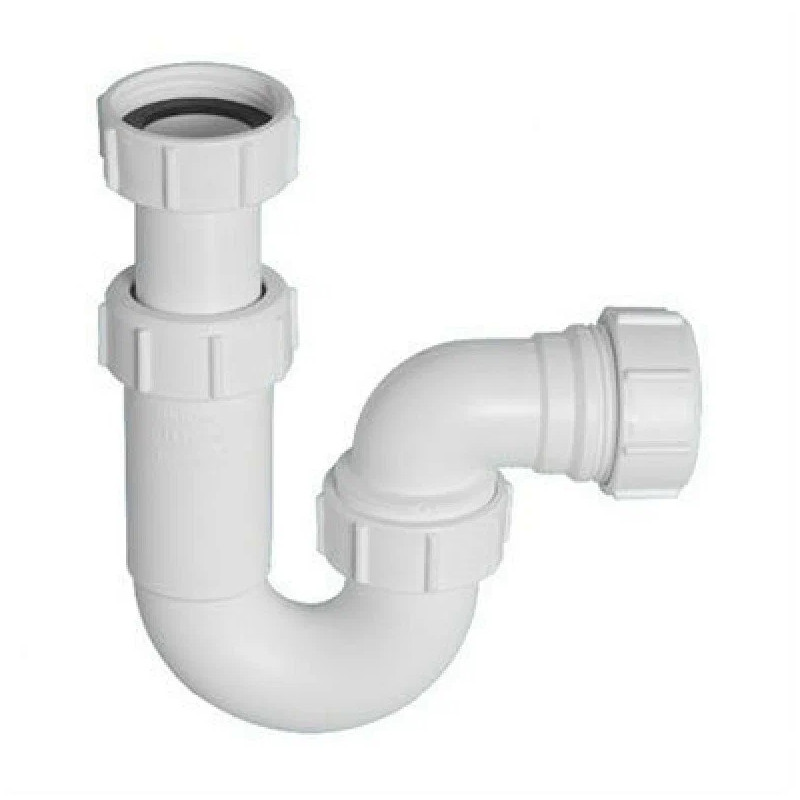 Сифон трубный Р-образный 1 1/4 х 32 мм без выпуска, выход компрес. 32 мм