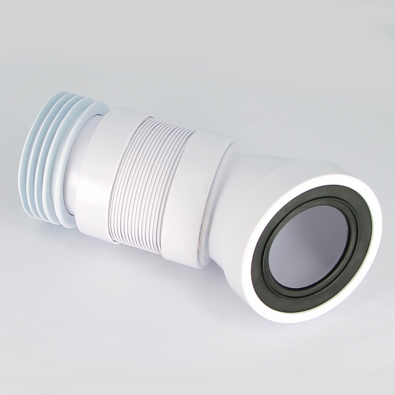 Труба фановая McAlpine гофрированная угловая 45° L=315-440 мм с манжетой 97-107/110 мм 508994